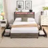 Streamdale Furniture Streamdale Queen Bed Frame With Charging Headboard