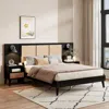 Streamdale Furniture Streamdale Queen Bed Frame With Nightstands And Lamps