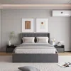 Streamdale Furniture Streamdale Queen Bed Frame With Storage And Wingback Headboard