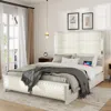 Streamdale Furniture Streamdale Queen Bed Frame With Storage, Charging Station, And Led Lights