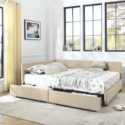 Streamdale Furniture Streamdale Queen Bed Frame With Upholstered Headboard & Armrests