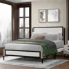 Streamdale Furniture Streamdale Queen Bed With Boucle Fabric Headboard, Frame