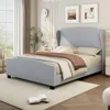 Streamdale Furniture Streamdale Queen Headboard Wingback Linen Bed