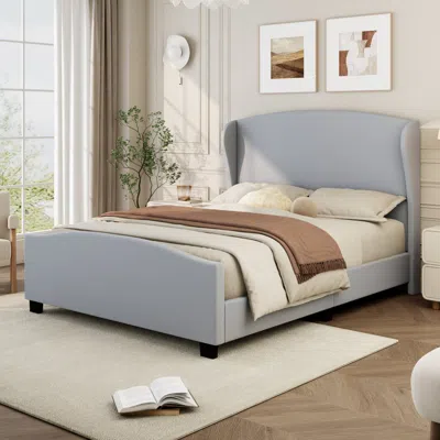 Streamdale Furniture Streamdale Queen Headboard Wingback Linen Bed