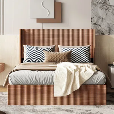 Streamdale Furniture Streamdale Queen Lift Storage Bed Frame - Rustic Brown