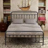 Streamdale Furniture Streamdale Queen Metal Bed Frame With Vintage Headboard In Black