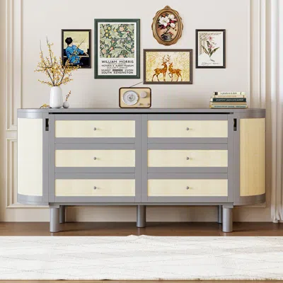 Streamdale Furniture Streamdale Queen Murphy Bed With Hidden Storage & Modern Woven Design