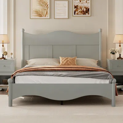 Streamdale Furniture Streamdale Queen Platform Bed Frame - Retro Style With Slat Support