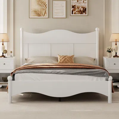 Streamdale Furniture Streamdale Queen Platform Bed Frame - Retro Style With Slat Support