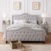 Streamdale Furniture Streamdale Queen Platform Bed Frame With Arched Nailhead Headboard