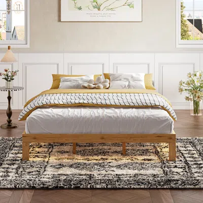Streamdale Furniture Streamdale Queen Platform Bed, No Box Spring Needed, 12" Solid Wood Frame