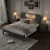 Streamdale Furniture Streamdale Queen Platform Bed Set With Lights & Nightstand, Antique Gray
