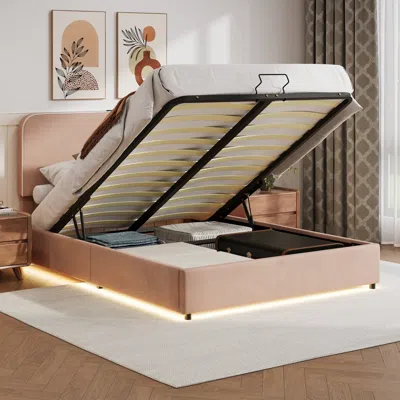 Streamdale Furniture Streamdale Queen Platform Bed With Storage, Rgb Led, Speaker