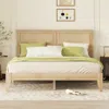 Streamdale Furniture Streamdale Queen Rattan Headboard Wooden Bed