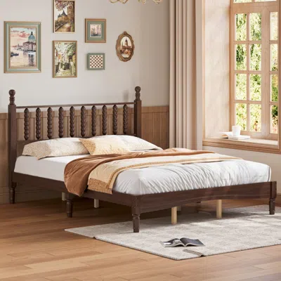 Streamdale Furniture Streamdale Queen Retro Gourd Headboard Platform Bed