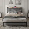 Streamdale Furniture Streamdale Queen Size Bed Frame With Charging Station