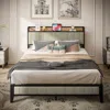 Streamdale Furniture Streamdale Queen Size Bed Frame With Charging Station