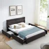 Streamdale Furniture Streamdale Queen Size Cushioned Bed Frame - Beige