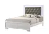 Streamdale Furniture Streamdale Queen Size Led Panel Bed With Crocodile Skin Finish