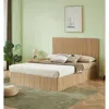 Streamdale Furniture Streamdale Queen Size Lift Up Storage Bed Frame With Hydraulic Storage, Oak.