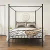 Streamdale Furniture Streamdale Queen Size Metal Canopy Bed Frame With Headboard And Footboard
