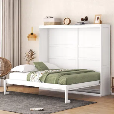 Streamdale Furniture Streamdale Queen Size Murphy Bed Wall Bed, White