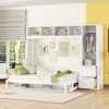 Streamdale Furniture Streamdale Queen Size Murphy Bed Wall Bed With Closet And Drawers