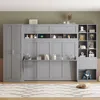 Streamdale Furniture Streamdale Queen Size Murphy Bed Wall Bed With Closet, Drawers And Shelves