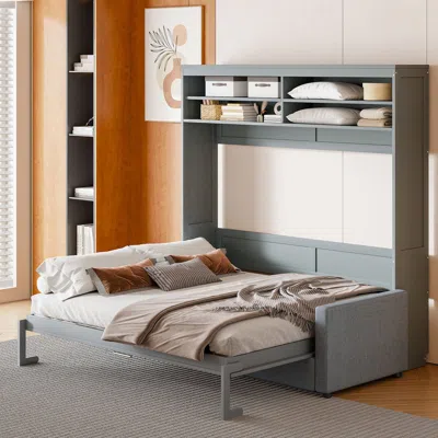 Streamdale Furniture Streamdale Queen Size Murphy Bed Wall Bed With Sofa