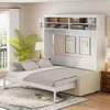 Streamdale Furniture Streamdale Queen Size Murphy Bed Wall Bed With Sofa,white In White