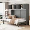 Streamdale Furniture Streamdale Queen Size Murphy Bed Wall Bed With Top Cabinets