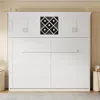 Streamdale Furniture Streamdale Queen Size Murphy Bed Wall Bed With Top Cabinets & Wine Rack