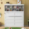 Streamdale Furniture Streamdale Queen Size Murphy Bed Wall Bed With Top Shelves & Usb,white In White