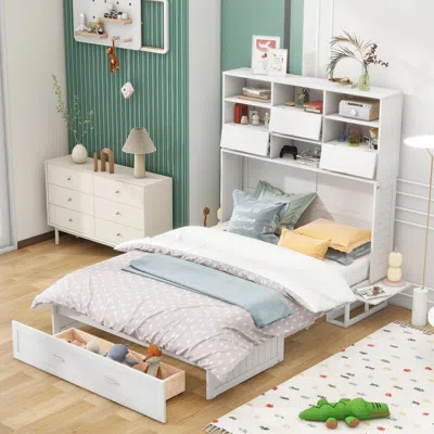 Streamdale Furniture Streamdale Queen Size Murphy Bed With Bookcase
