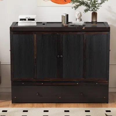 Streamdale Furniture Streamdale Queen Size Murphy Bed With Usb Port And A Large Drawer