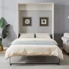 Streamdale Furniture Streamdale Queen Size Murphy Wall Bed Cabinet Space-saving Bed Perfect For Guest Room
