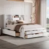 Streamdale Furniture Streamdale Queen Size Platform Bed With Storage Headboard And 8 Drawers