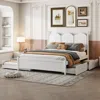 Streamdale Furniture Streamdale Queen Size Platform Bed With With 2 Big Drawers, Twin Xl Size Trundle