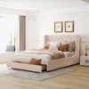 Streamdale Furniture Streamdale Queen Size Storage Bed Velvet Upholstered Platform Bed