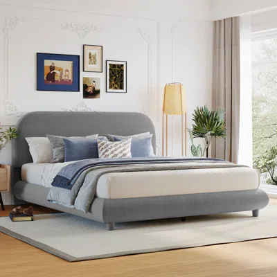 Streamdale Furniture Streamdale Queen Size Teddy Fleece Upholstered Platform Bed