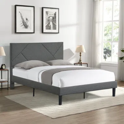 Streamdale Furniture Streamdale Queen Size Upholstered Platform Bed Frame