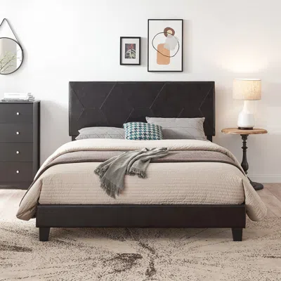 Streamdale Furniture Streamdale Queen Size Upholstered Platform Bed Frame
