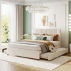 Streamdale Furniture Streamdale Queen Size Upholstered Platform Bed With 2 Drawers And 1 Twin Xl