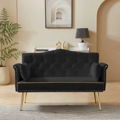 Streamdale Furniture Streamdale Queen Size Upholstered Platform Bed With 2 Pillows, Black