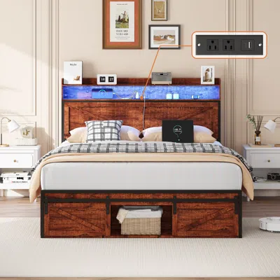 Streamdale Furniture Streamdale Queen Size Upholstered Platform Bed With 2 Pillows, White