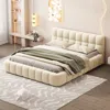 Streamdale Furniture Streamdale Queen Size Upholstered Platform Bed With Thick Fabric