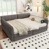 Streamdale Furniture Streamdale Queen Size Upholstered Platform Bed With Usb And 2 Drawers