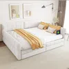 Streamdale Furniture Streamdale Queen Size Upholstered Platform Bed With Usb And 2 Drawers