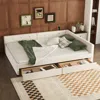 Streamdale Furniture Streamdale Queen Size Upholstered Platform Bed With Usb And 2 Drawers