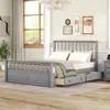 Streamdale Furniture Streamdale Queen Size Wood Platform Bed With Two Drawers And Wooden Slat